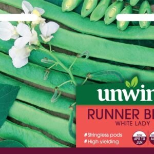 Unwins Runner Bean White Lady 40 Seeds