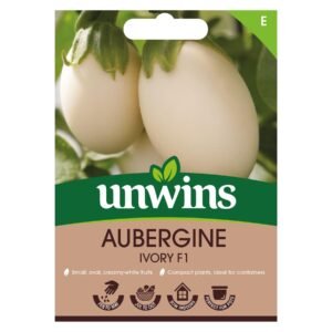 Unwins Vegetable Aubergine Ivory F1 Hybrid - 8 Seeds