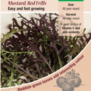 Kings Seeds Salad Leaf Mustard Red Frills 200 Seeds